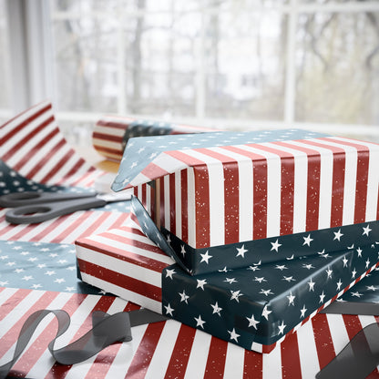 Distressed Flag Wrapping Paper