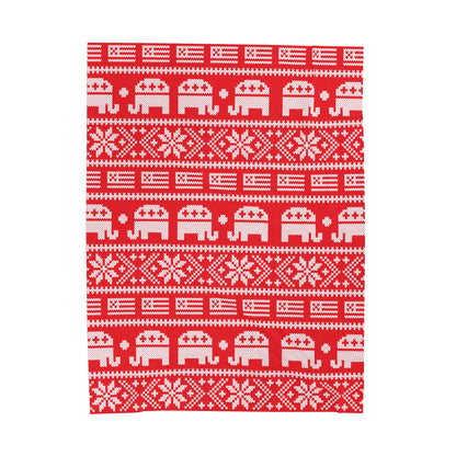 Republican Christmas Pattern Plush Blanket
