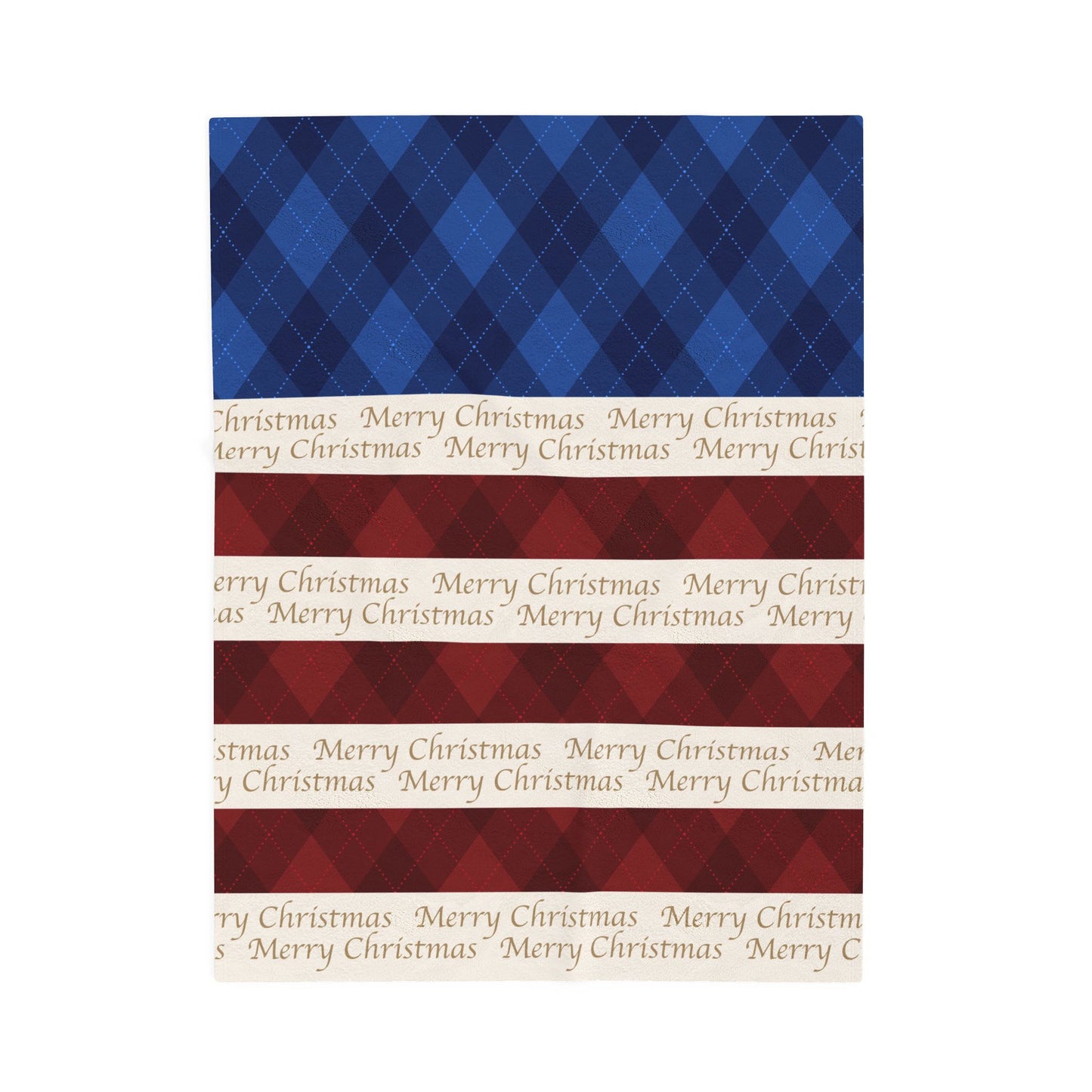 Red White Blue Christmas Plush Blanket