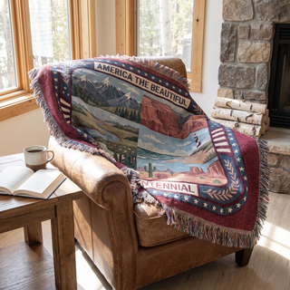 America The Beautiful Woven Blanket