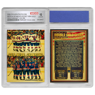 [Gold Variant] USA Hockey Double Gold Glory - Hybrid Men's & Women's Hockey - Professionally Graded Card (Only 250 Available)