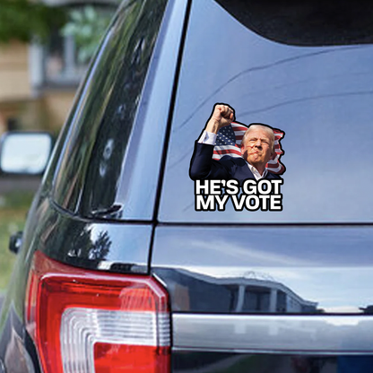 He's Got My Vote - Trump 2024 Decal