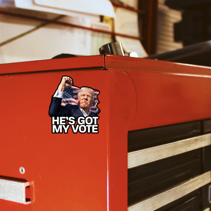 He's Got My Vote - Trump 2024 Decal