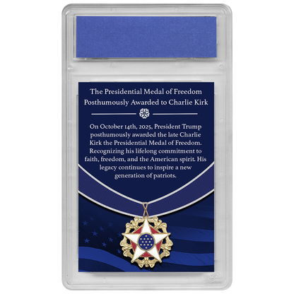 Presidential Medal Of Freedom Charlie Kirk Collectible Card - Only 2025 Available - Individually Numbered