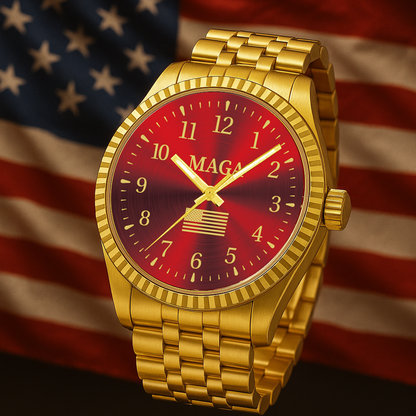 Gold & Red MAGA Watch – Only 100 Available (Pre-order Expected to Ship in August, 2025)