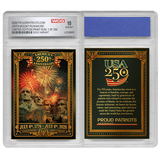 [GOLD EDITION] America's 250th Anniversary Mount Rushmore Trading Card GEM-MINT 10 - Limited Edition 1 of 250
