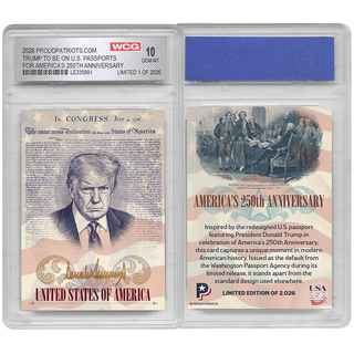 Trump on U.S. Passports For America's 250th Anniversary Collectible Card - Limited Edition of 2026