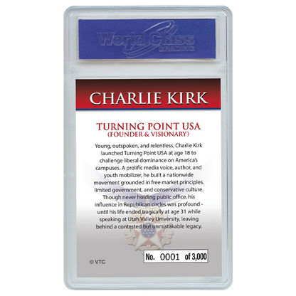 In Memoriam Medal Of Freedom Charlie Kirk Individually Numbered (to 3,000) Collectible Card + FREE MATCHING COIN!