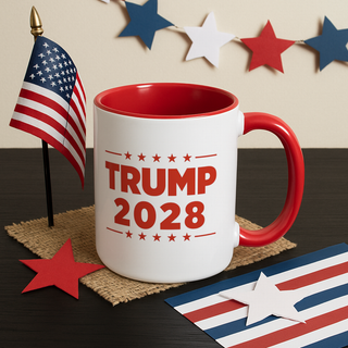 Trump 2028 Bold Red Stars Mug – 11oz & 15oz