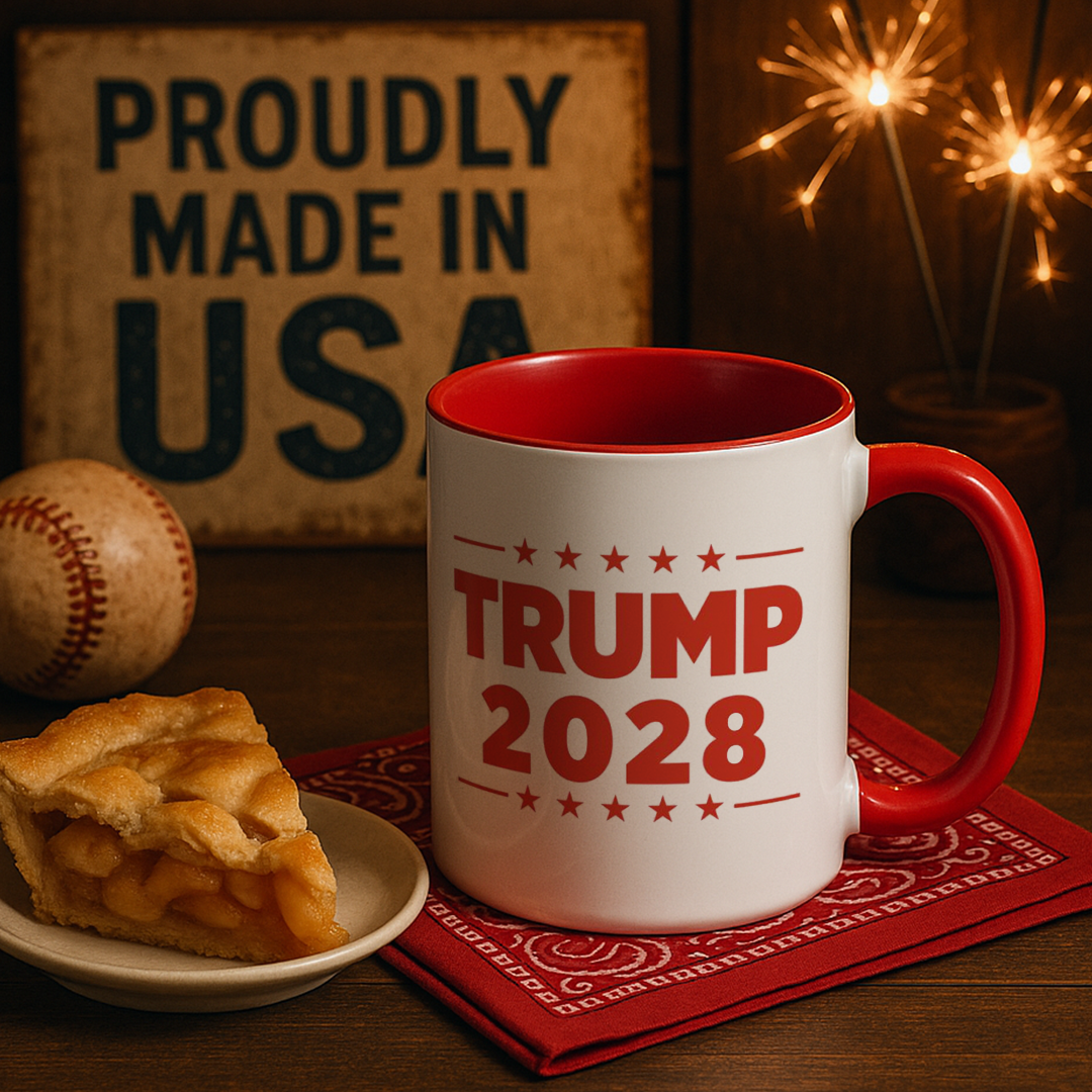 Trump 2028 Bold Red Stars Mug – 11oz & 15oz