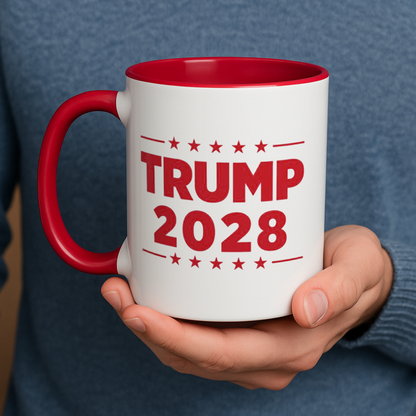 Trump 2028 Bold Red Stars Mug – 11oz & 15oz