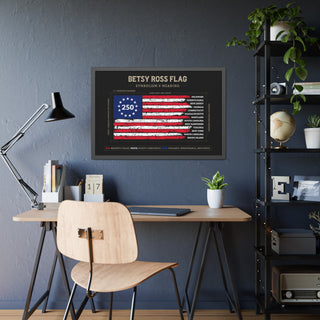 Betsy Ross Flag Diagram Framed Poster