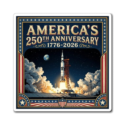 Saturn V Rocket Launch - America's 250th 1776-2026 Refrigerator Magnet