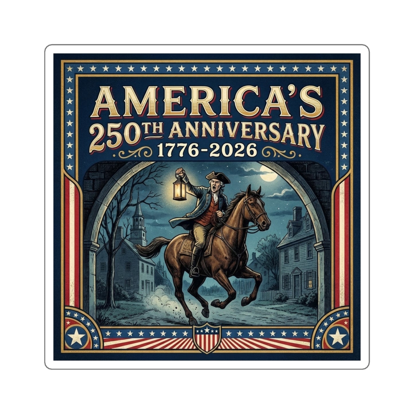 Paul Revere - America 250th Anniversary Square Sticker