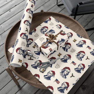 Founding Fathers Santa Hat 250th Anniversary Gift Wrapping Paper