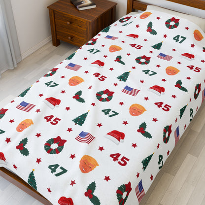 45/47 Presidential Christmas Plush Blanket