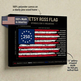 Betsy Ross Flag Diagram Canvas (16"x 24")