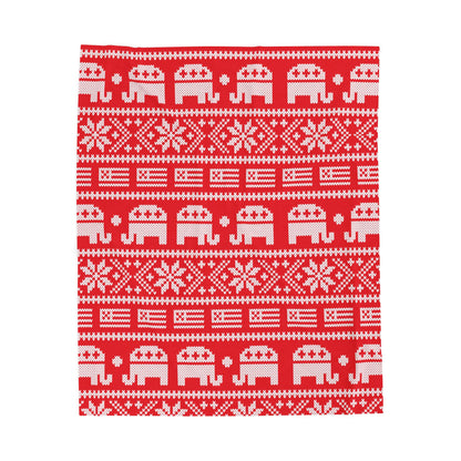 Republican Christmas Pattern Plush Blanket