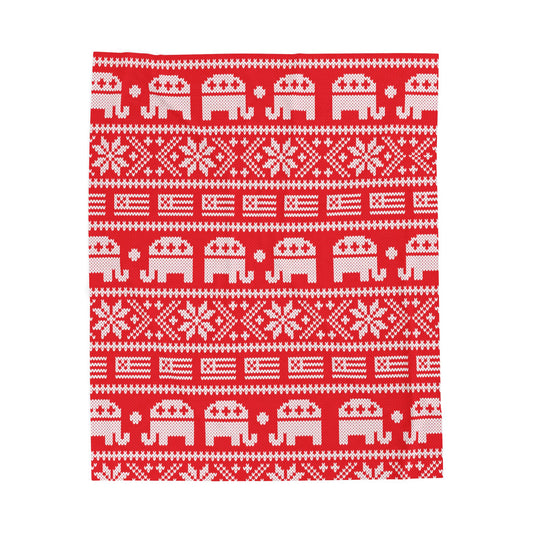 Republican Christmas Pattern Plush Blanket