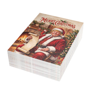 Trump Santa Nice List Christmas Cards (1, 10, 30, and 50pcs)
