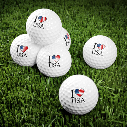 I ❤️ USA Golf Balls (6 Pack)