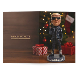 Trumpinator Bobblehead + Matching Christmas Card (Gift Bundle)
