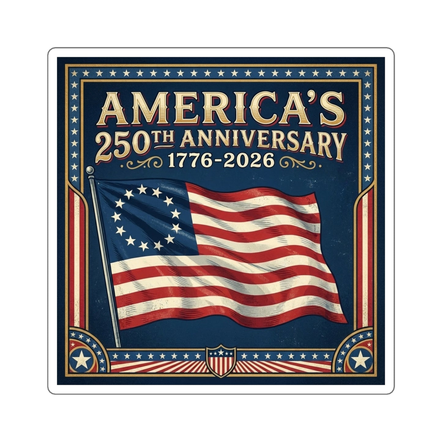 All 18 America 250th Anniversary Stickers (Save 25%)