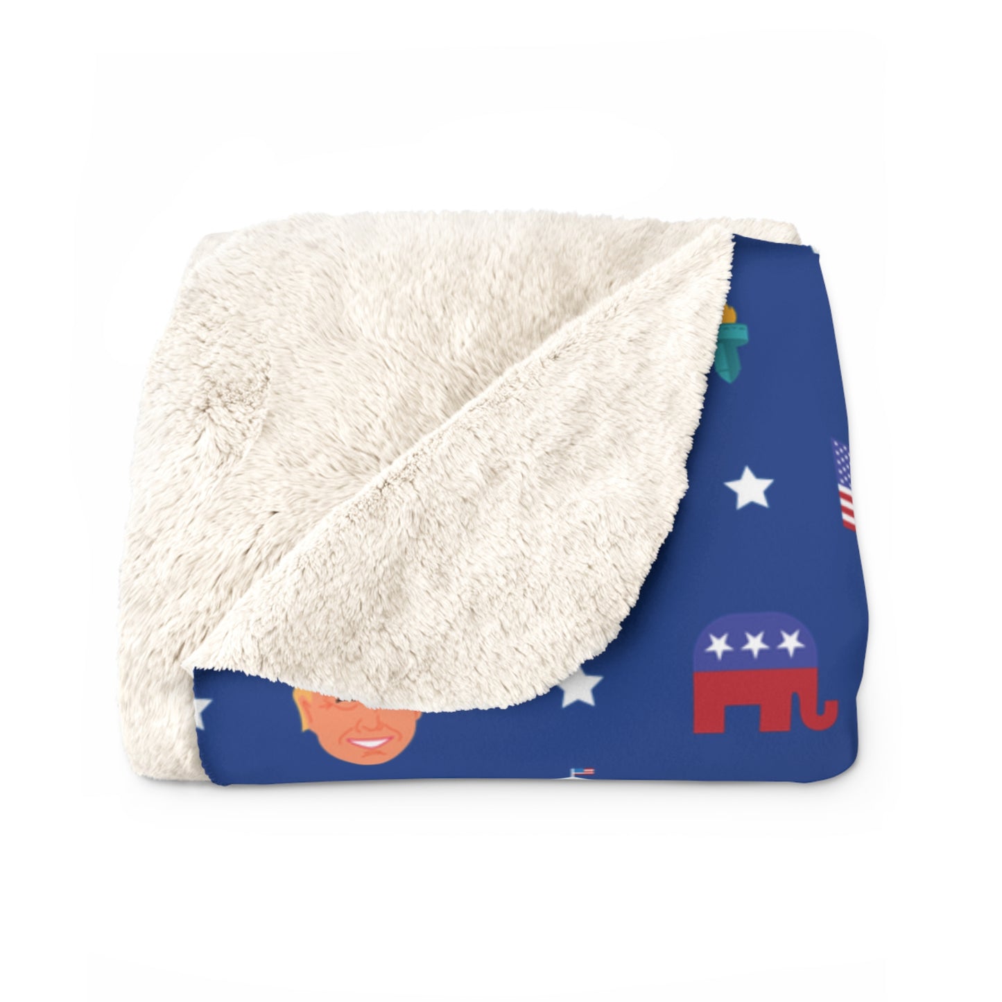 Trump MAGA Pattern Sherpa Fleece Blanket