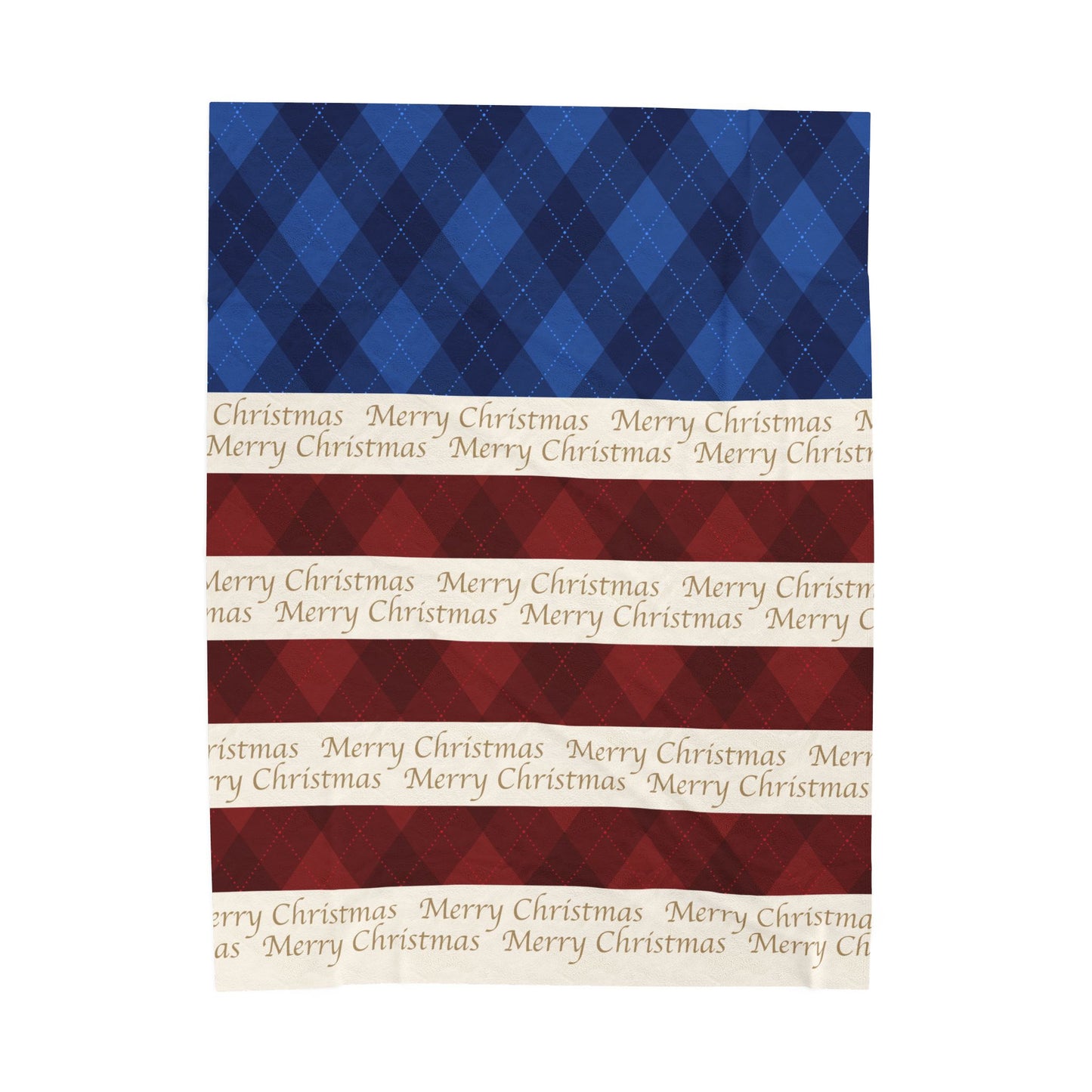 Red White Blue Christmas Plush Blanket