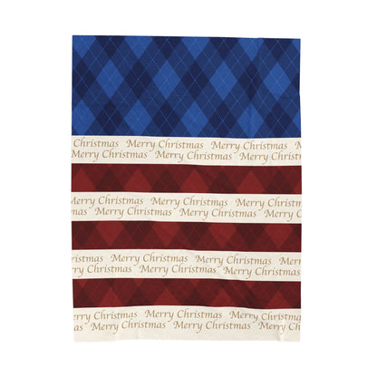 Red White Blue Christmas Plush Blanket