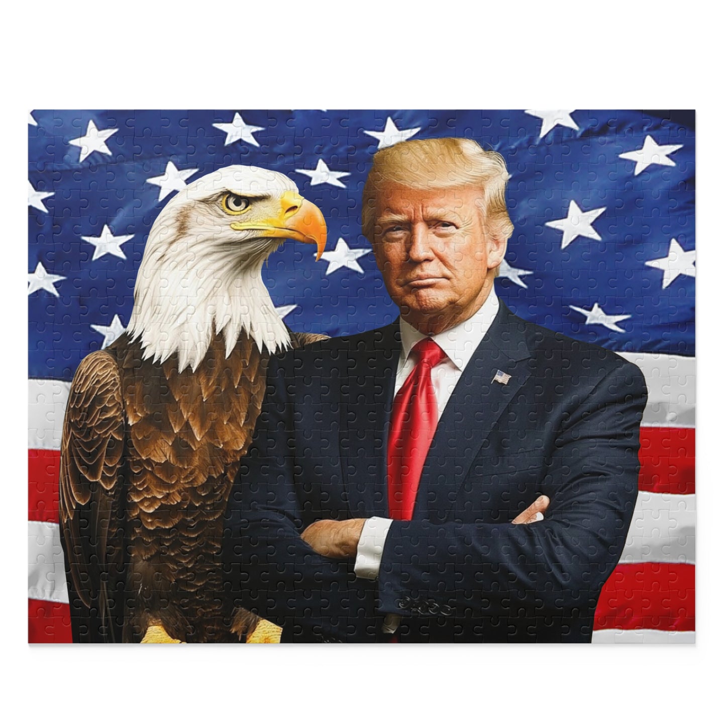 President Trump and Bald Eagle Puzzle (252 or 500-Piece)