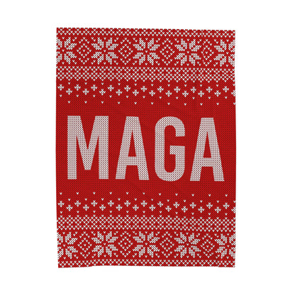 MAGA Christmas Sweater Plush Blanket