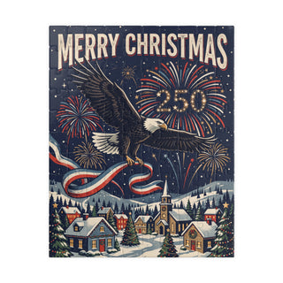 Merry Christmas 250th Celebration Eagle Fireworks Winter Village Puzzle