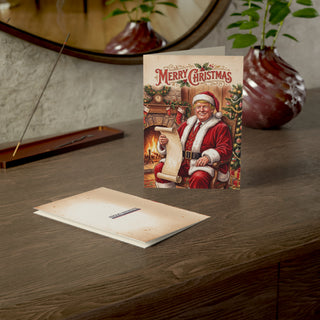 Trump Santa Nice List Christmas Cards (1, 10, 30, and 50pcs)
