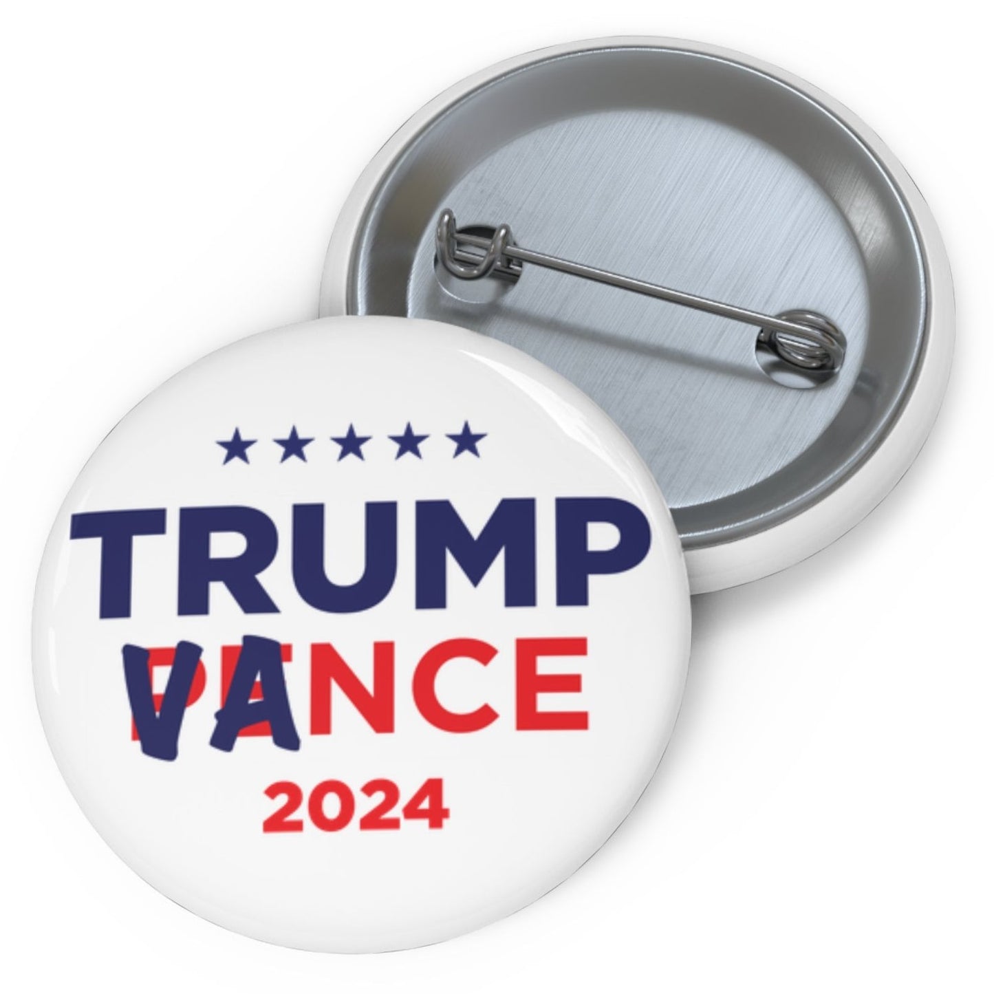 Trump Vance 2024 White Pin Button