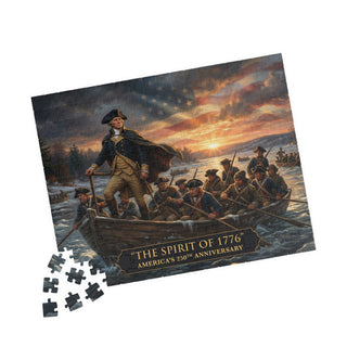 Puzzle with 'The Spirit of 1776' design featuring a historical scene.