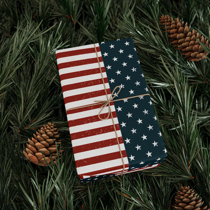Distressed Flag Wrapping Paper