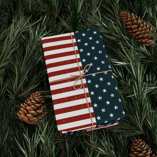 Distressed Flag Wrapping Paper