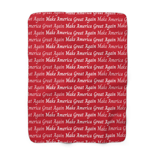 Make America Great Again Script Sherpa Fleece Blanket