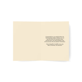 Trump Santa Nice List Christmas Cards (1, 10, 30, and 50pcs)