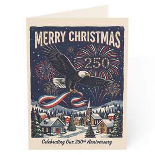 America's 250th Anniversary Christmas Cards (1, 10, 30, and 50pcs)