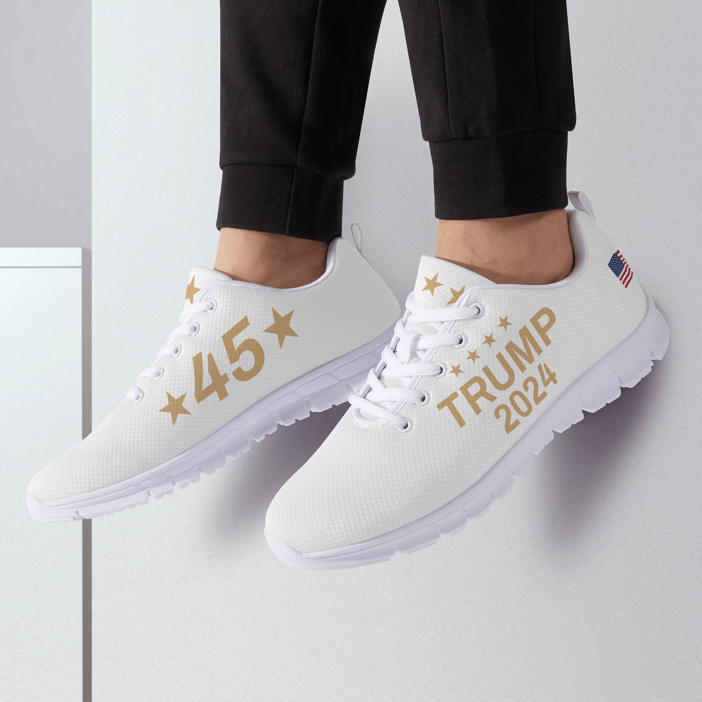 Trump 2024 White and Gold Men's Sneaker