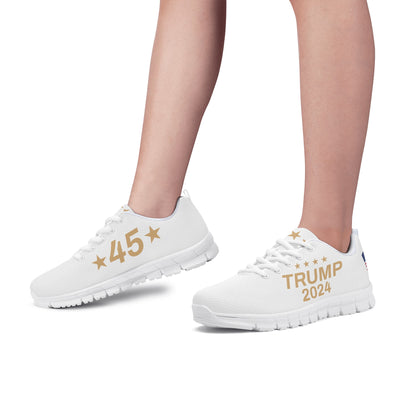 Trump 2024 White and Gold Women's Sneaker