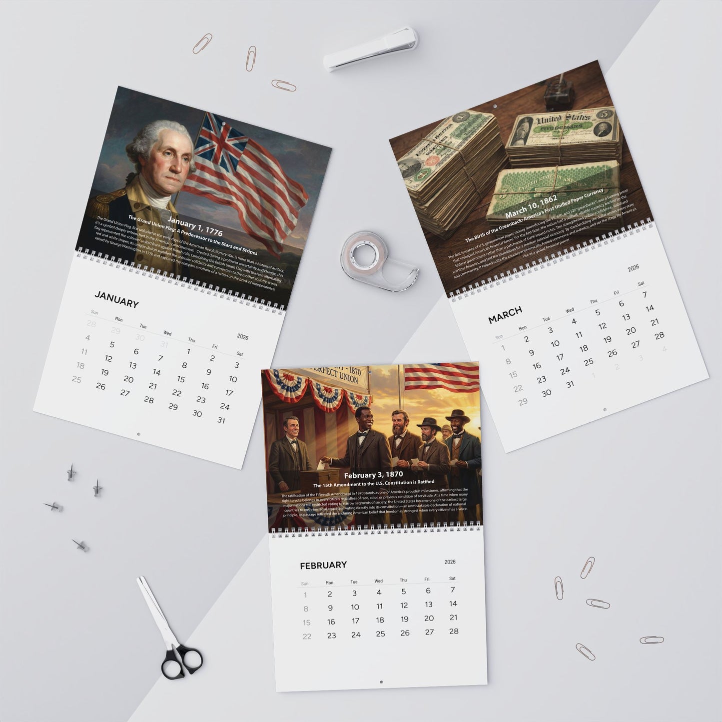 America's 250th Anniversary 2026 Calendar
