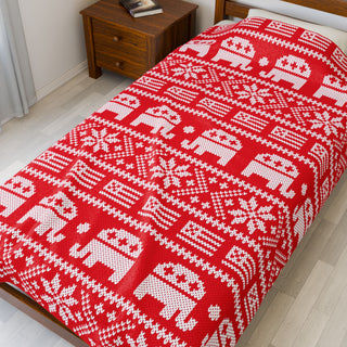Republican Christmas Pattern Plush Blanket