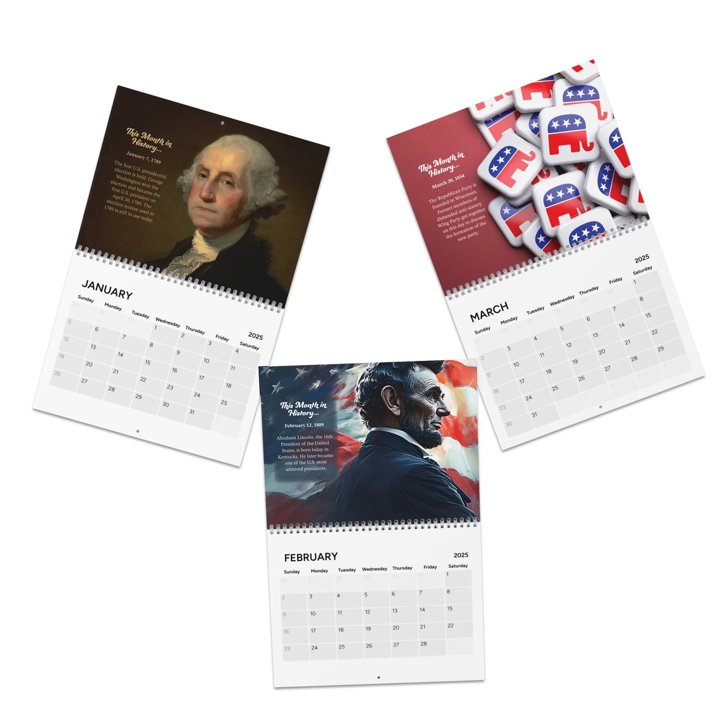 2025 Wall Calendar - This Month in American History