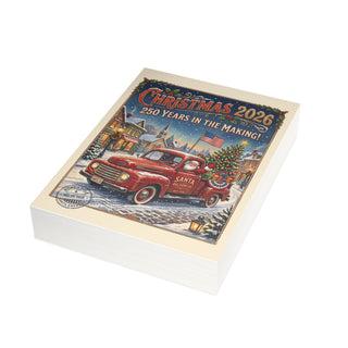 "Christmas 2026, 250 Years in the Making" Santa Delivery Truck Christmas Cards (1, 10, 30, and 50pcs)