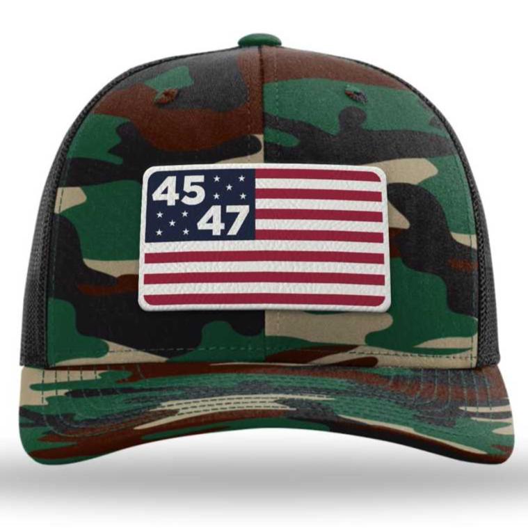 45th & 47th President Camo Flag Hat