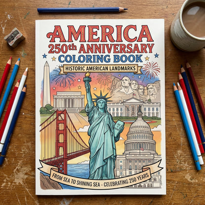 Collect All 6 America 250 Coloring Books (Save 20%)