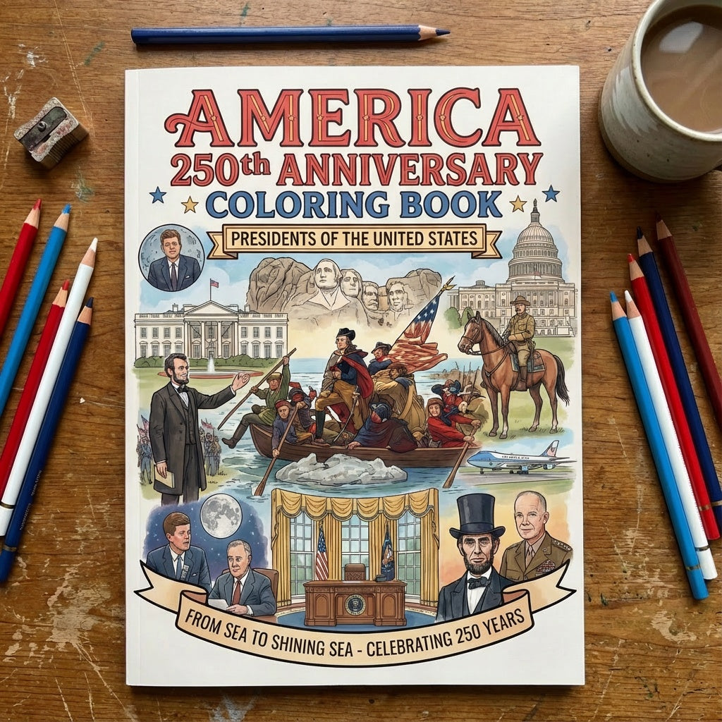 Collect All 6 America 250 Coloring Books (Save 20%)